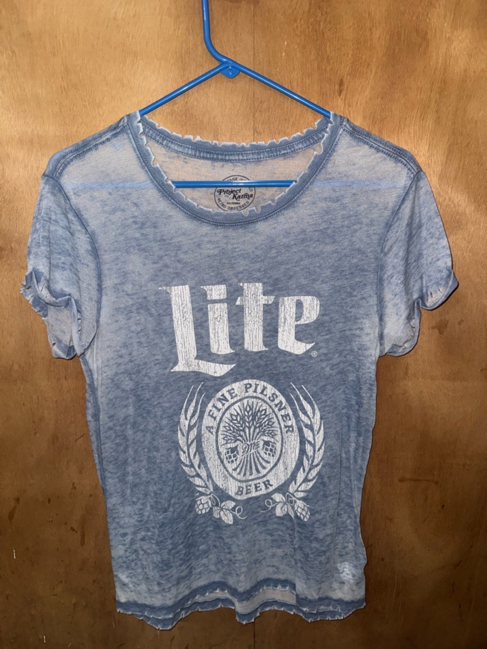 Miller Lite Graphic Tee in Washed Blue